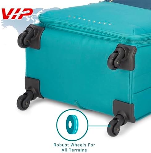 VIP Evolve Plus 55cm 4 Wheel Soft Trolley Teal Blue, EVOLVEPLUS55BLU