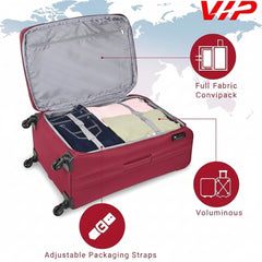 VIP Toronto Plus 55cm 4 Wheel Soft Trolley Red, TORONTOPLUS55RD