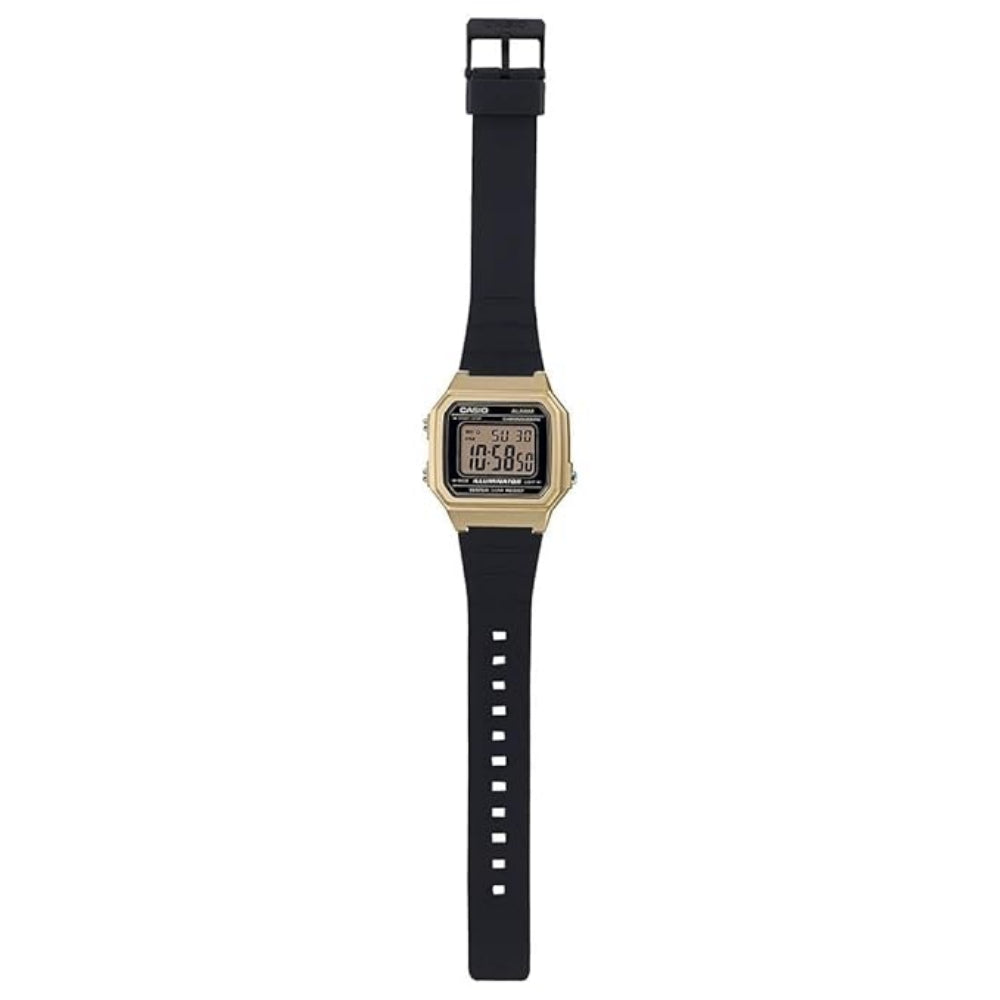 Casio, Menâ€™s Watch Digital, Gold Dial Black Resin Band, W-217HM-9AVDF