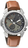 Fastrack Men's Watch Analog, Grey Dial Brown Leather Strap, 3090SL04