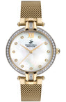 Beverly Hills Polo Club Women's Watch, Analog, Pearl Dial, Gold Stainless Steel Strap, BP3257C.120
