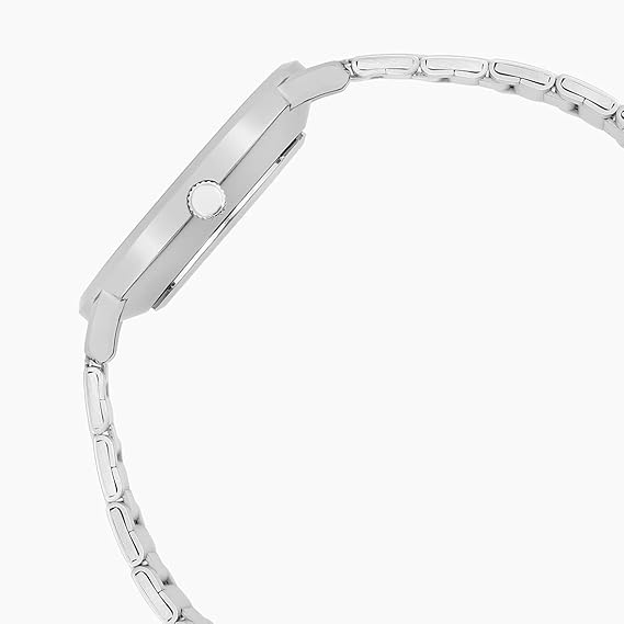 Casio Men's Watch Analog White Dial with Silver Stainless Steel Band, MTP-VT03D-7BDF