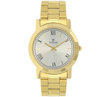Titan Men's Watch Karishma Collection Analog, Silver Dial Gold Stainless Strap, 1644YM01