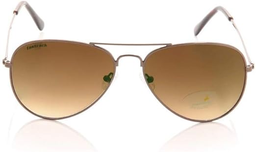 Fastrack Men's Aviator Sunglasses, Brown Lens, UV protected, M138BR2