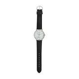 Casio Men's Watch Analog White Dial with Black Leather Strap, MTP-VT01LM-7AUDF