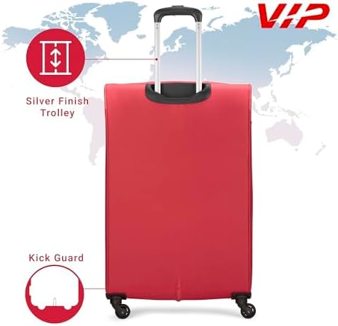 VIP Evolve Plus 79cm 4 Wheel Soft Trolley Red, EVOLVEPLUS79RD