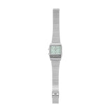 Casio Vintage Unisex Watch Analog-Digital Pastel Dial With Silver Stainless Steel Band, AQ-800E-3ADF