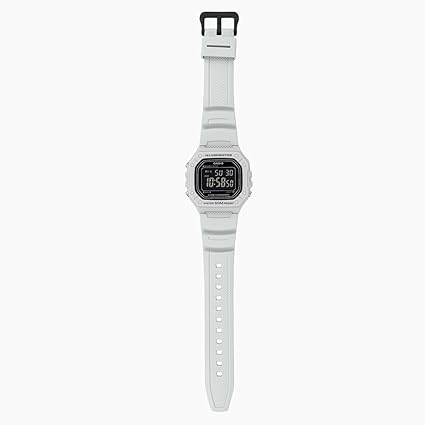 Casio Men's Watch Digital Black Dial with White Resin Band, W-218H-8BVDF
