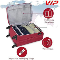 VIP Toronto Plus 55cm 4 Wheel Soft Trolley Red, TORONTOPLUS55RD