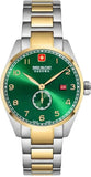 Swiss Military Hanowa Men's Analog Watch Green Dial with Two-Tone Stainless Steel Bracelet, SMWGH0000760