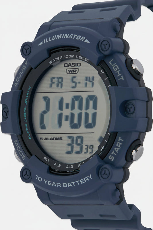 Casio Men's watch Digital, Black Dial Blue Resin Strap, AE-1500WH-2AVDF