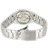 Seiko 21 Jewels Men's Automatic Watch Analog Black Dial with Silver Stainless Steel Band, SNK617K