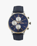 Lee Cooper Men's Watch Analog, Blue Dial Black Leather Strap, LC06970.599