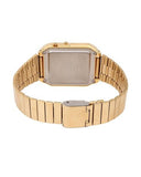Casio Unisex Watch Vintage Collection, Black Dial Gold Stainless Steel Strap, CA-500WEG-1ADF