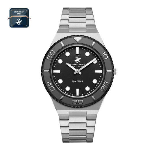 Beverly Hills Polo Club, Men's, Analog Watch, Black Dial, with Stainless Steel Band, BH-BP3714X.350