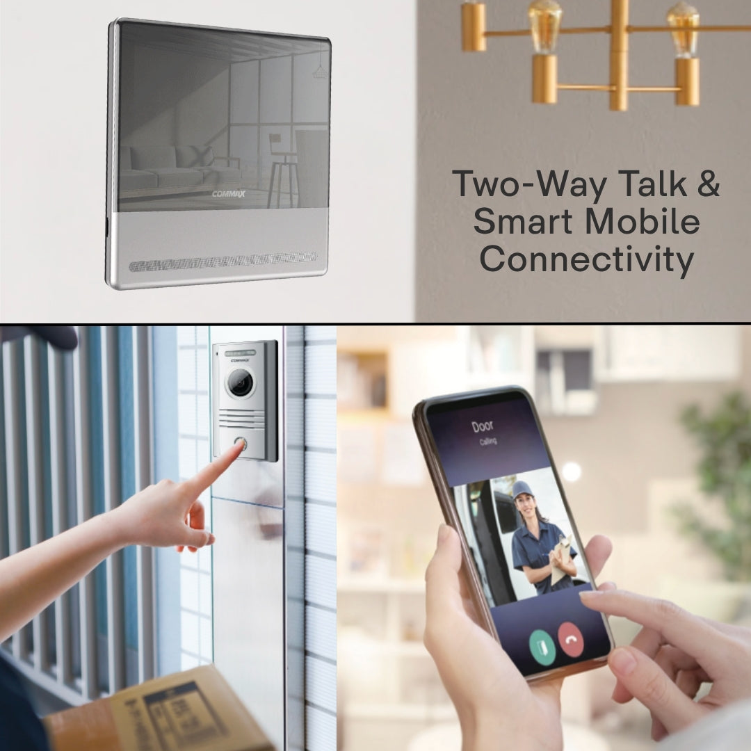 Commax Fine View 7" Handsfree Smart Wall Pad with Memory Record and Smartphone Connectable, White, CDV-70QT-W