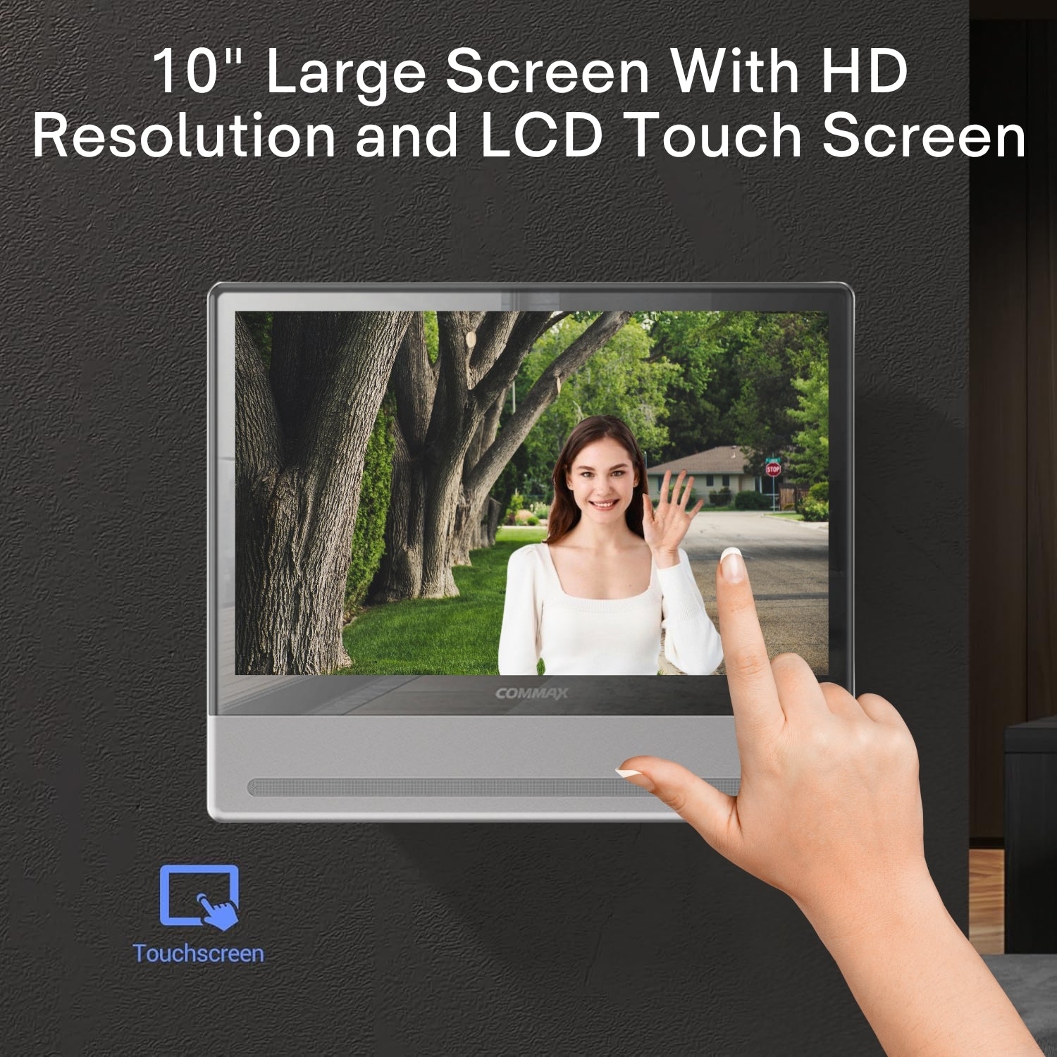 Commax Fine View 10 Inch Handsfree Smart Wall Pad with Memory Record and Smartphone Connectable, Neo Silver, CDV-1004QT