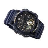 Casio Men's Watch Analog & Digital Combo, Black Dial Blue Resin Strap, AEQ-110W-2AVDF product image