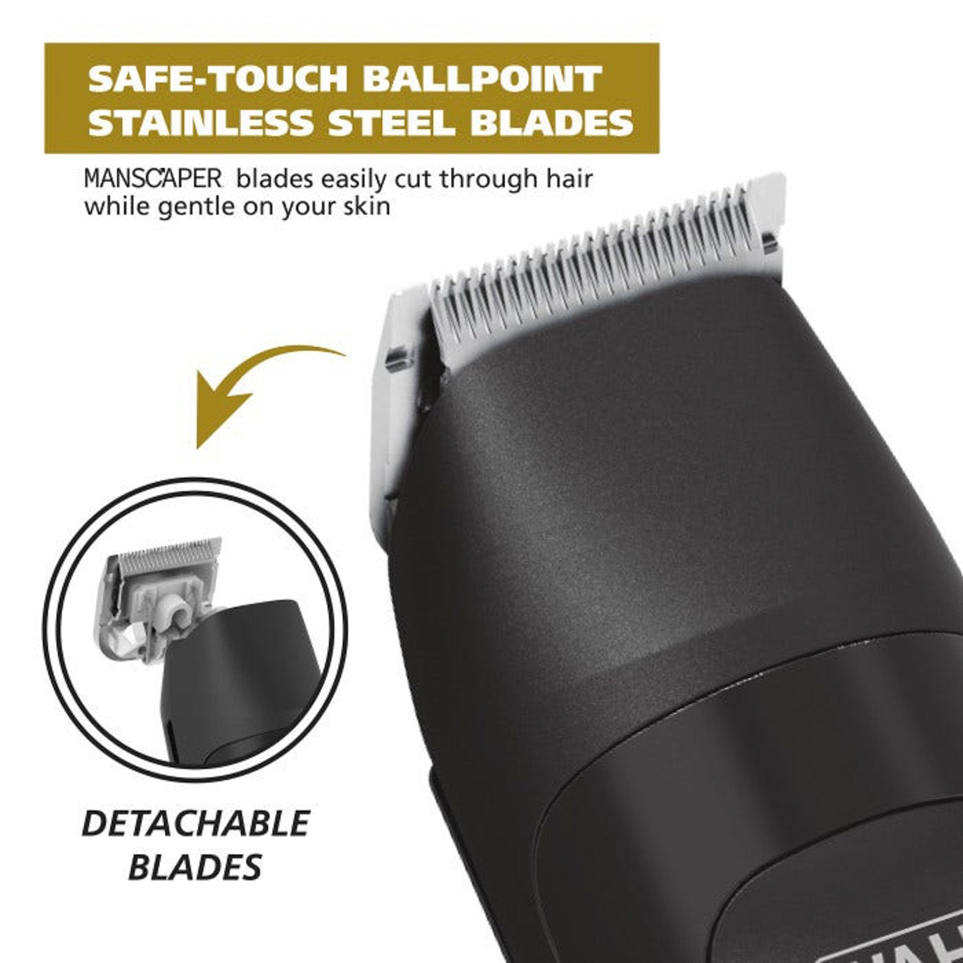 Wahl Manscaper Lithium-Ion Wet & Dry 3 Pin Cordless Trimmer, 1065-411