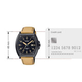 Casio, Men's Watch Analog, Black Dial and Beige Leather Band, MTP-E715L-5AVDF