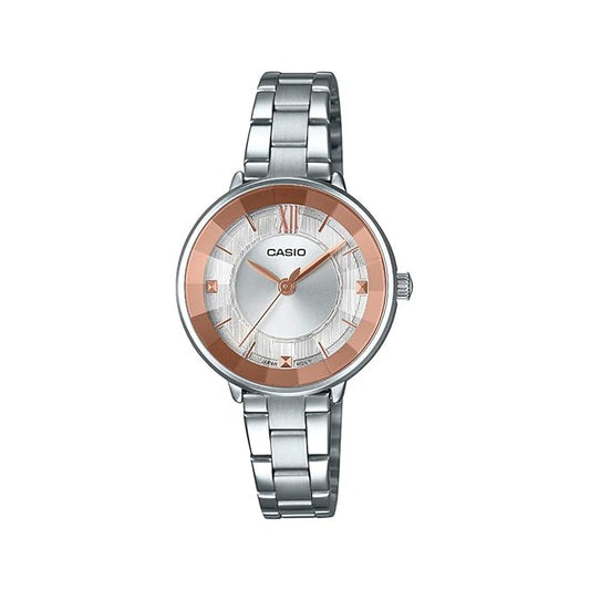 Casio men analog watch, silver dial with comfortable strap, model CS-LTP-E163D-7A2DF, Bahrain