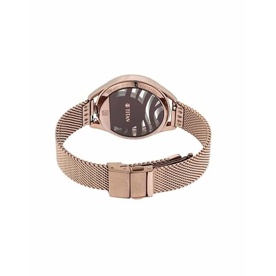 Titan Animalia Women's Watch Analog Rose Gold Dial with Rose Gold Mesh Band, 95130QM01