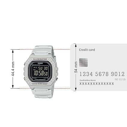 Casio Men's Watch Digital Black Dial with White Resin Band, W-218H-8BVDF