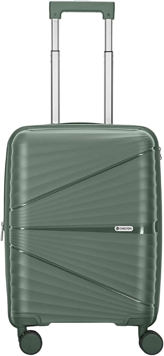 Carlton Hertford 55cm 8 Wheel Hard Top Trolley-Green, HERTFORD55GN Carlton Cabin size travel luggage