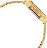 Casio Unisex Watch Digital Dial with Gold stainless steel Band, A158WEGV-9ADF