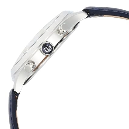 Titan Sapphire Men's Multifunction Watch Analog Silver Dial with Blue Leather Strap, 1874SL04