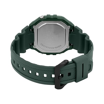 Casio Men's Watch Digital Black Dial with Green Resin Band, W-218H-3BVDF