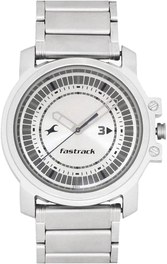 Fastrack, Men's, Analog Watch, Silver Dial, with Stainless Steel Band, FA-3039SM03