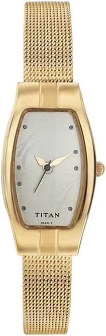 Titan Classique Women's Watch Analog Champagne Dial With Gold Stainless Steel Band, 2067YM03