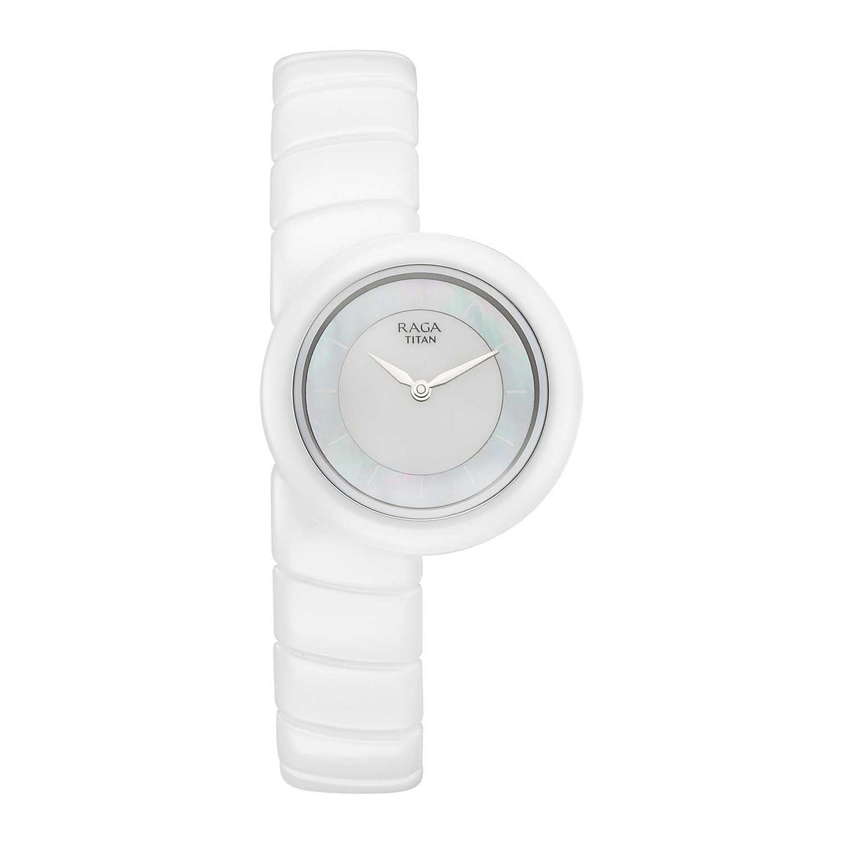Titan Raga Women's Quartz Analog Watch, White Dial, White Ceramic Strap, TI-95391KC01