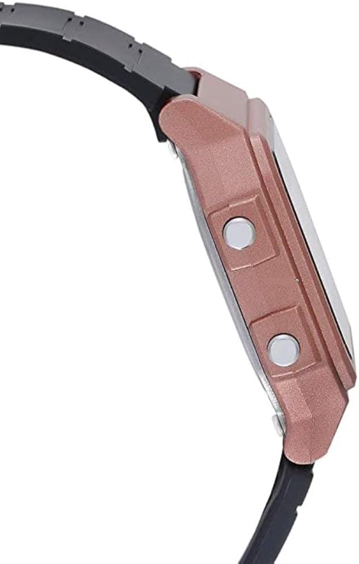Casio, Menâ€™s Watch Digital, Rose Gold Dial Black Resin Band, W-217HM-5AVDF