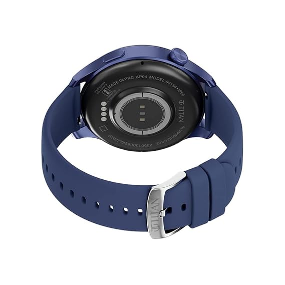 Titan Talk, Smart Watch Black Dial with BlueSilicone Strap, BT Calling, AI- Voice Assistant, Amoled Display,90156AP04