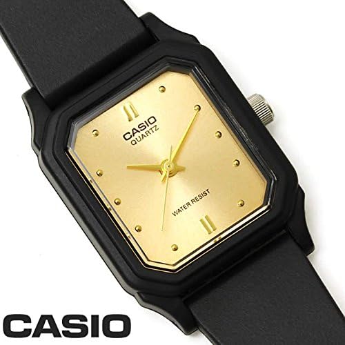Casio, Women's Watch Analog, Gold Dial Black Resin Band, LQ-142E-9ADF product image