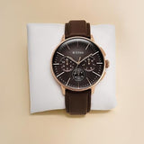 Titan Light Leathers Men's Multifunction Watch Brown Dial with Brown Leather Strap, 90200WL01