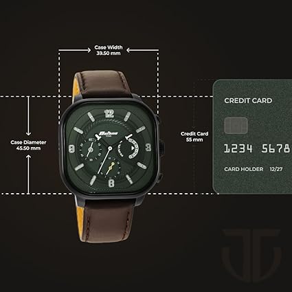 Titan Octane Aerobatics Men's Chronograph Watch Green Dial with Brown Leather Strap, 1856NL02