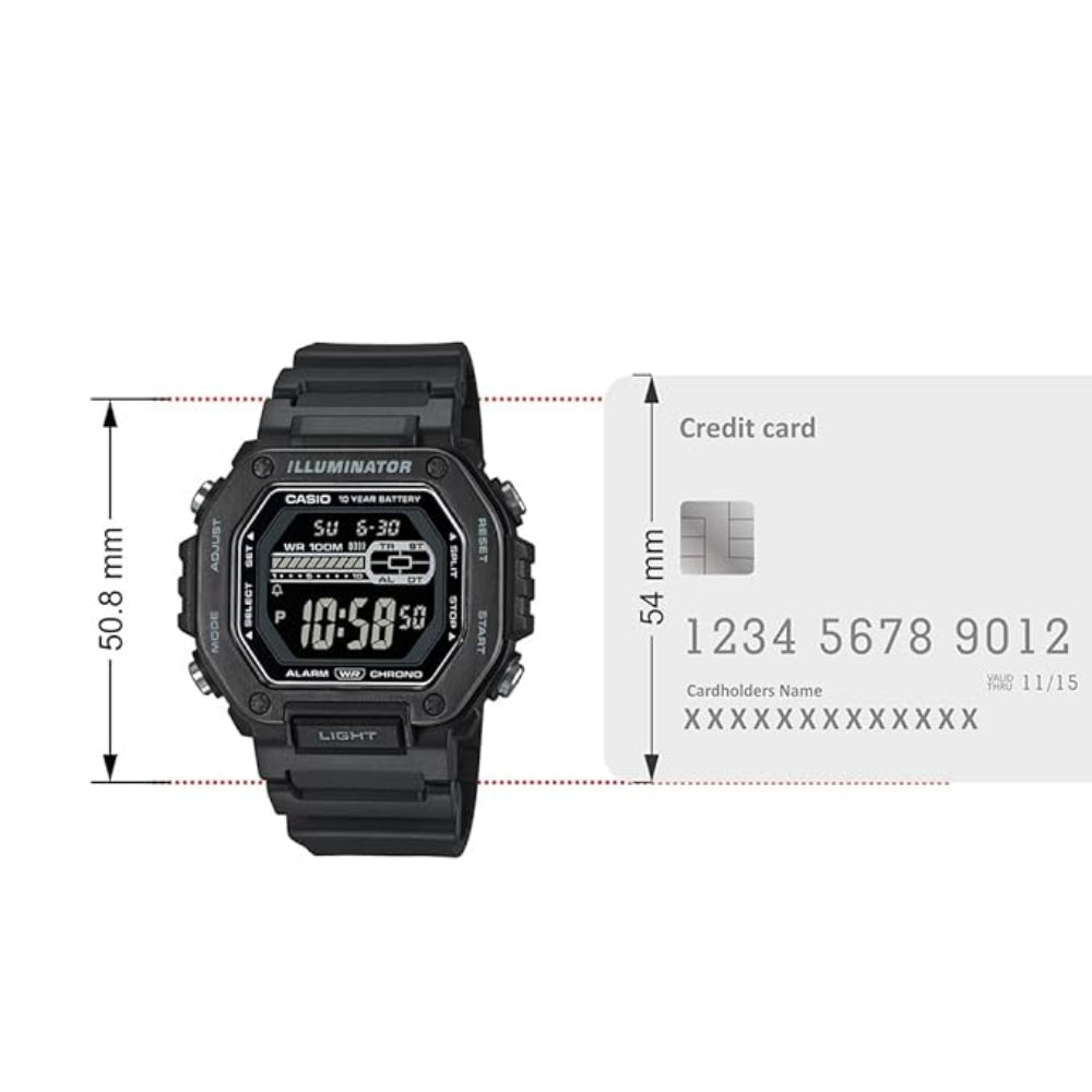 Casio Men's Watch Digital Dial With Black Resin Band, MWD-110HB-1BVDF