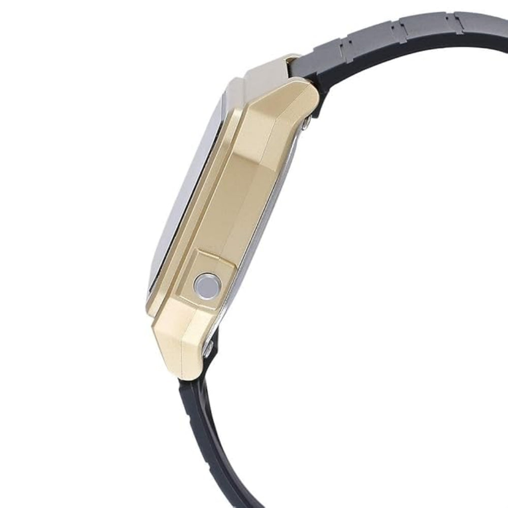 Casio, Menâ€™s Watch Digital, Gold Dial Black Resin Band, W-217HM-9AVDF