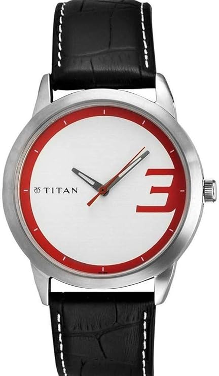 Titan Men's Watch Analog, Black Dial With Black Leather Strap, 1584SL01