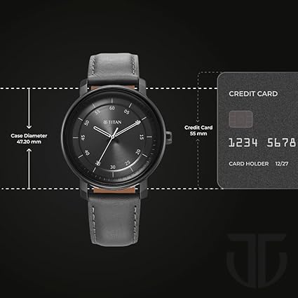 Titan Workwear Men's Watch Analog Anthracite Dial with Black Leather Strap, 1884NL01