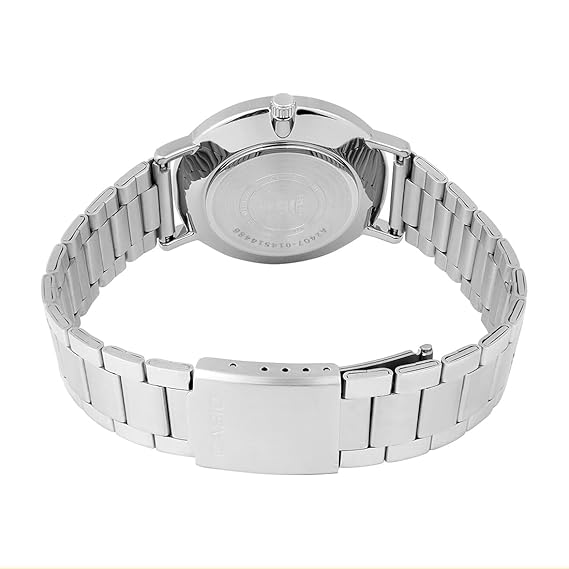 Casio Men's Watch Analog White Dial with Silver Stainless Steel Band, MTP-VT03D-7BDF