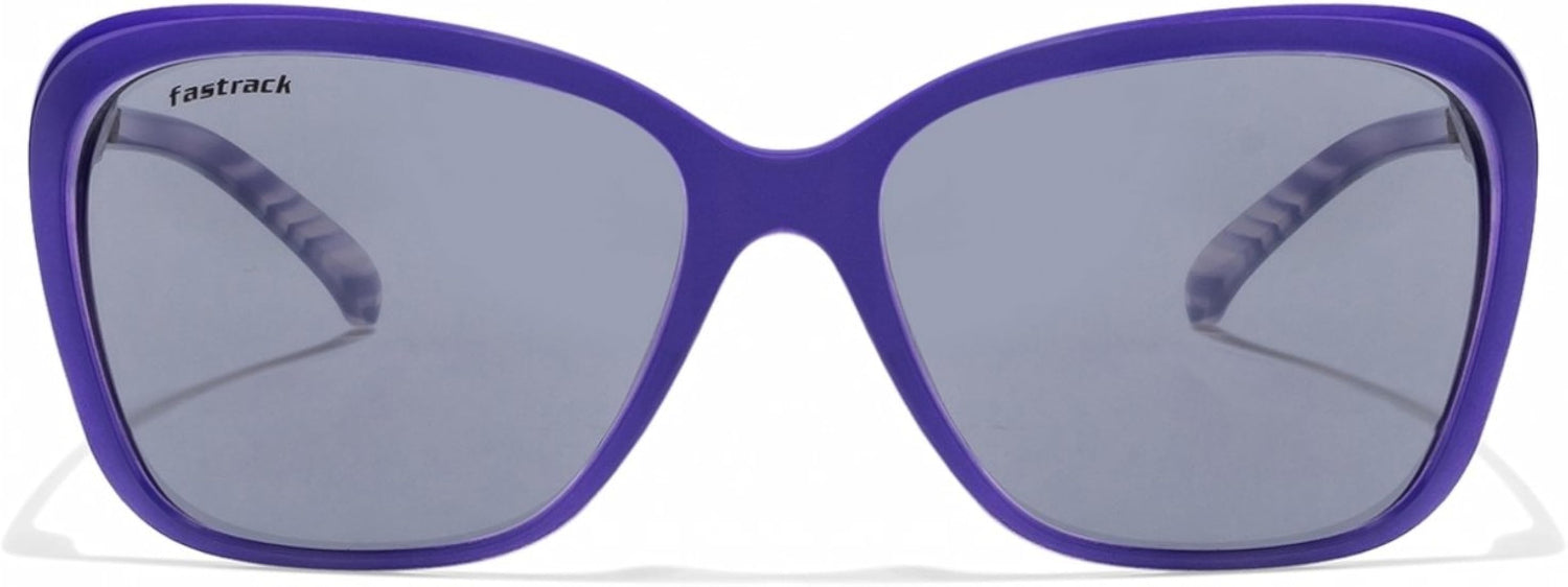 Fastrack Women's Oval Sunglasses, Purple Lens, UV protected, P306BK1F