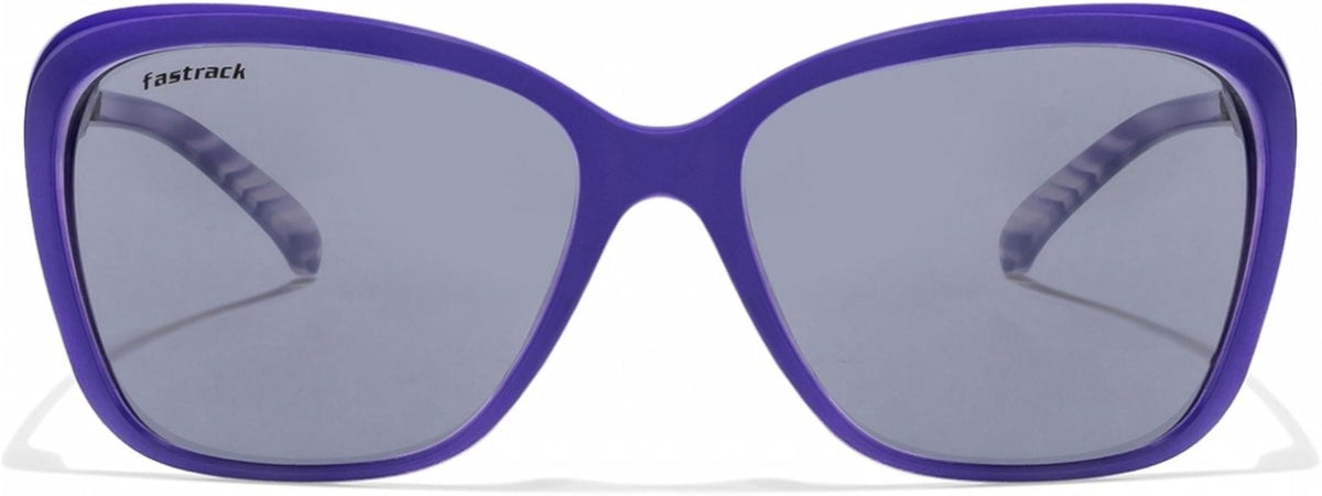 Fastrack Women's Oval Sunglasses, Purple Lens, UV protected, P306BK1F