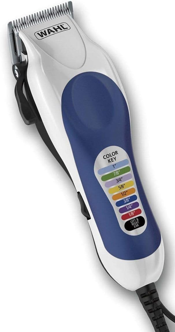 Wahl Color Pro Corded Hair Clipper Model 79400-627 | Easy Haircutting with Color-Coded Guide Combs