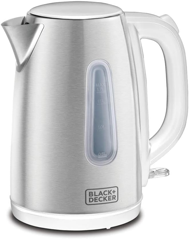 Black+Decker Cordless Kettle 2200W, 1.7L Stainless Steel, JC454