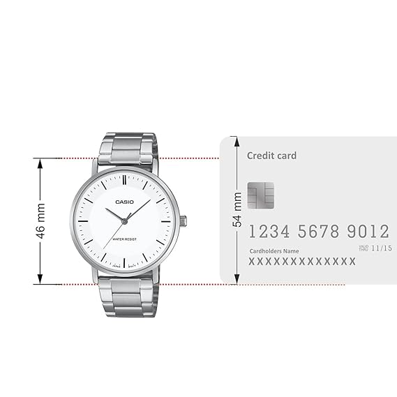 Casio Men's Watch Analog White Dial with Silver Stainless Steel Band, MTP-VT04D-7EDF