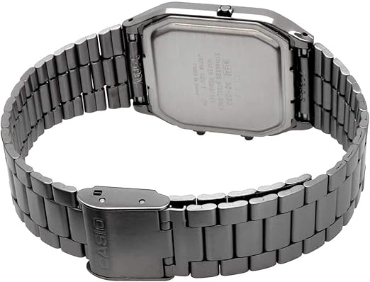 Casio Unisex Watch Analog-Digital Dial with Grey Stainless Steel Band, AQ-230GG-2ADF
